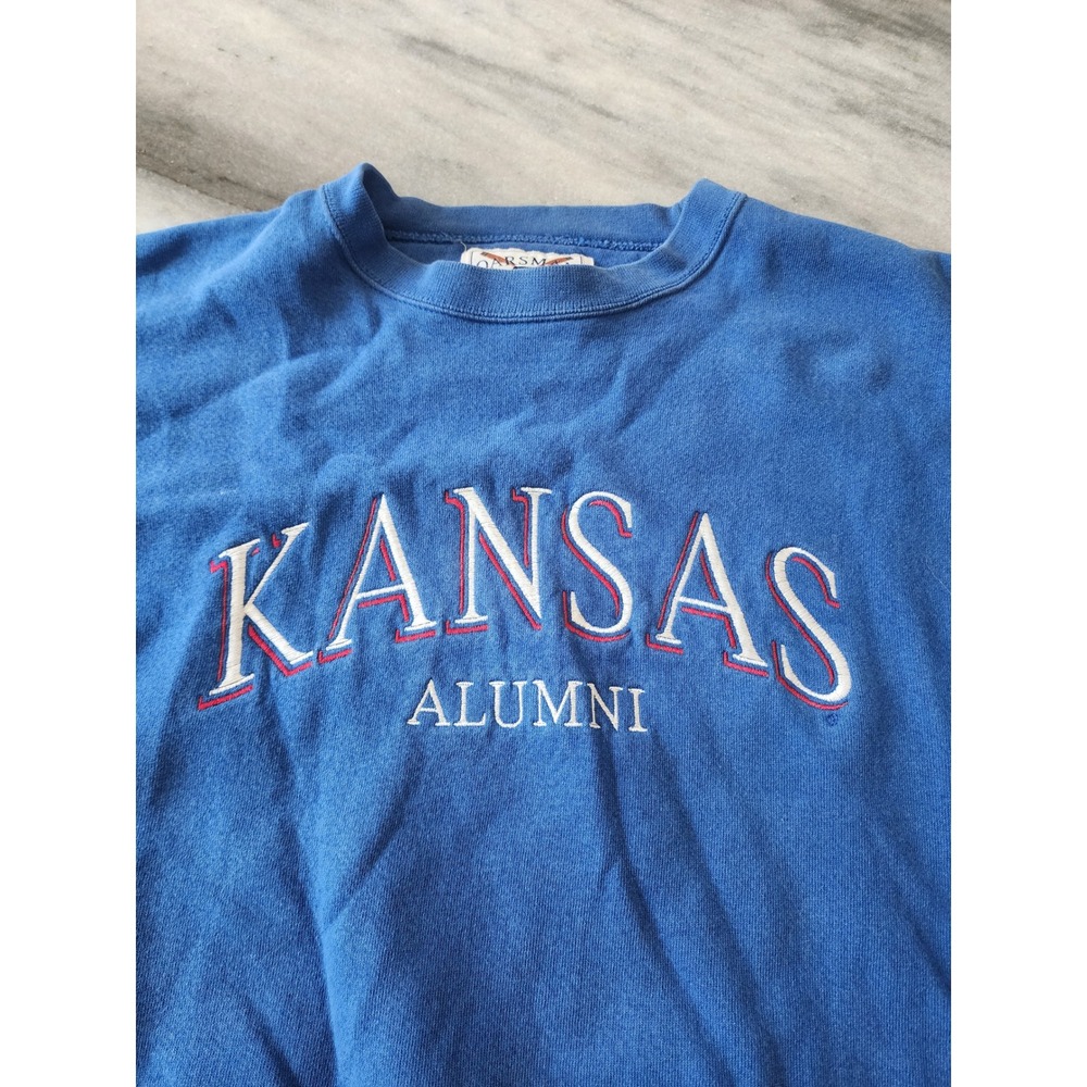 Vintage Oarsman 913 Kansas Alumni Crewneck‎ Sweatshirt Blue Mens Large